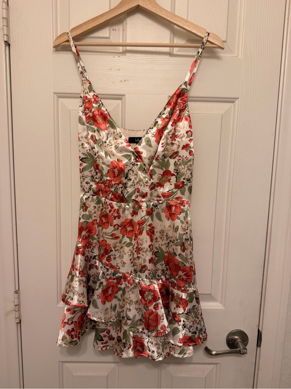 Lulu's Satin Ruffled Skort Romper